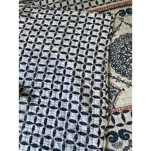 Levtex home cotton quilt queen caperoad blue white pink - Picture 4 of 12